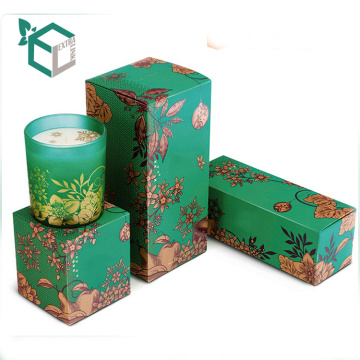 Gros vert couleur fantaisie carton fleur modèle pas cher vide bougie cadeau boîte pliante